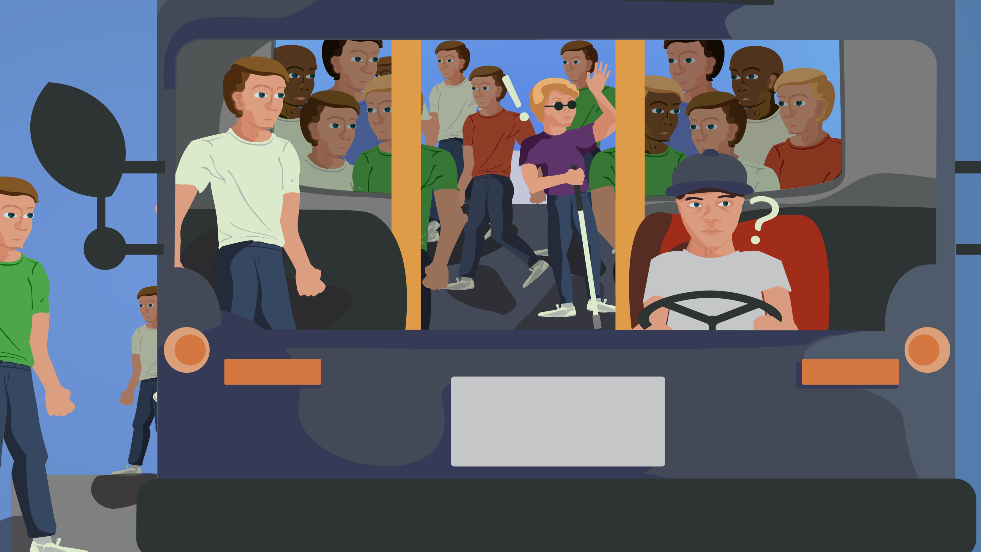 Transit operator using LookingBus to enhance rider safety and reduce pass-bys