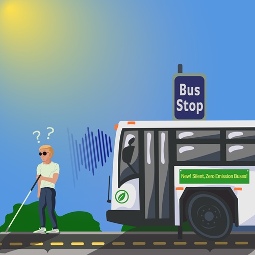 Zero-emission bus representing innovation in public transportation